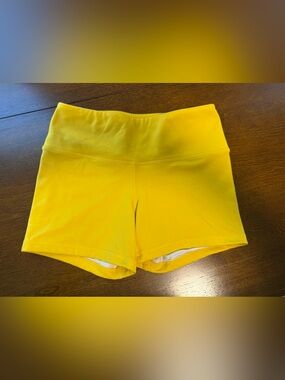 Fleo Yellow High-Rise Shorts